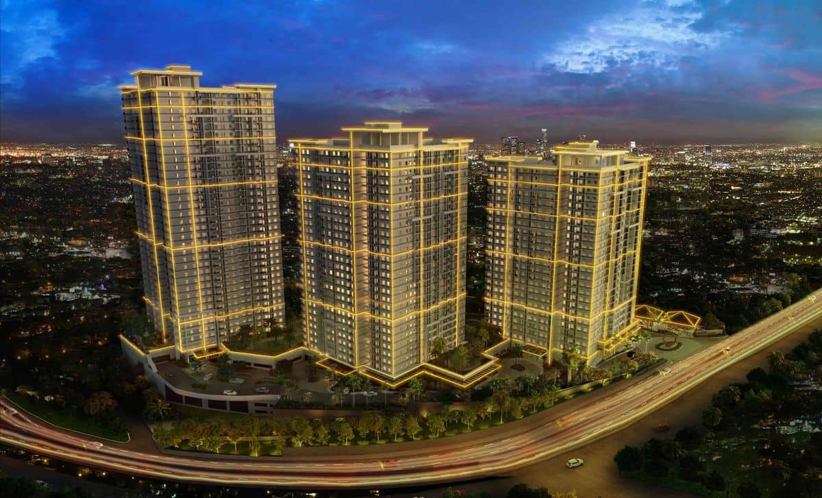 The Arton by Rockwell Aerial View of Entire Development Night_